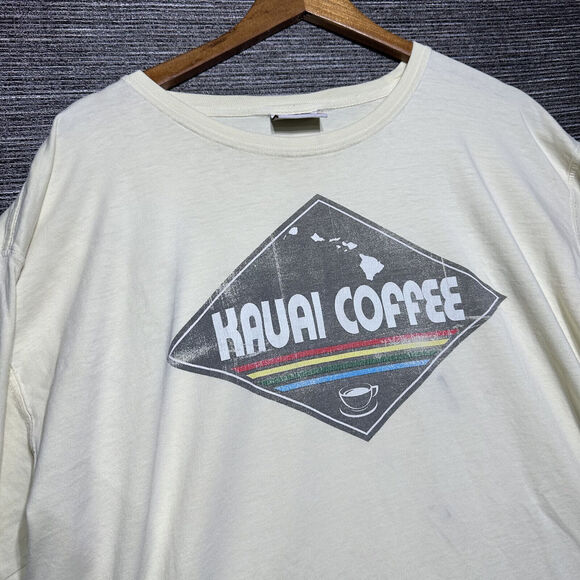 Kauai Coffe T Shirt Men's XL Yellow Long Sleeve - Picture 2 of 13